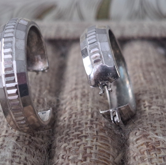 925 sterling silver hoops - Picture 5 of 7